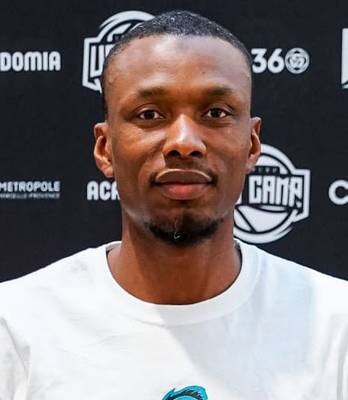 Coach Moud at professional basketball event