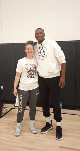 Coach Moud with BriAnna Garza
